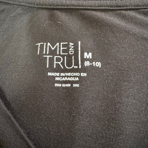 Time and Tru Black Curved Hem Tee Size M - Picture 5 of 7